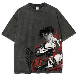 Attack on Titan Anime Vintage Tee 90s Graphic Tees Men's t Shirts Graphic Tee t Shirts Funny Graphic Tee Good Graphic Tees Men's Graphic Tees Streetwear Outfits Men Vacation Outfits Oversized Tshirt Men