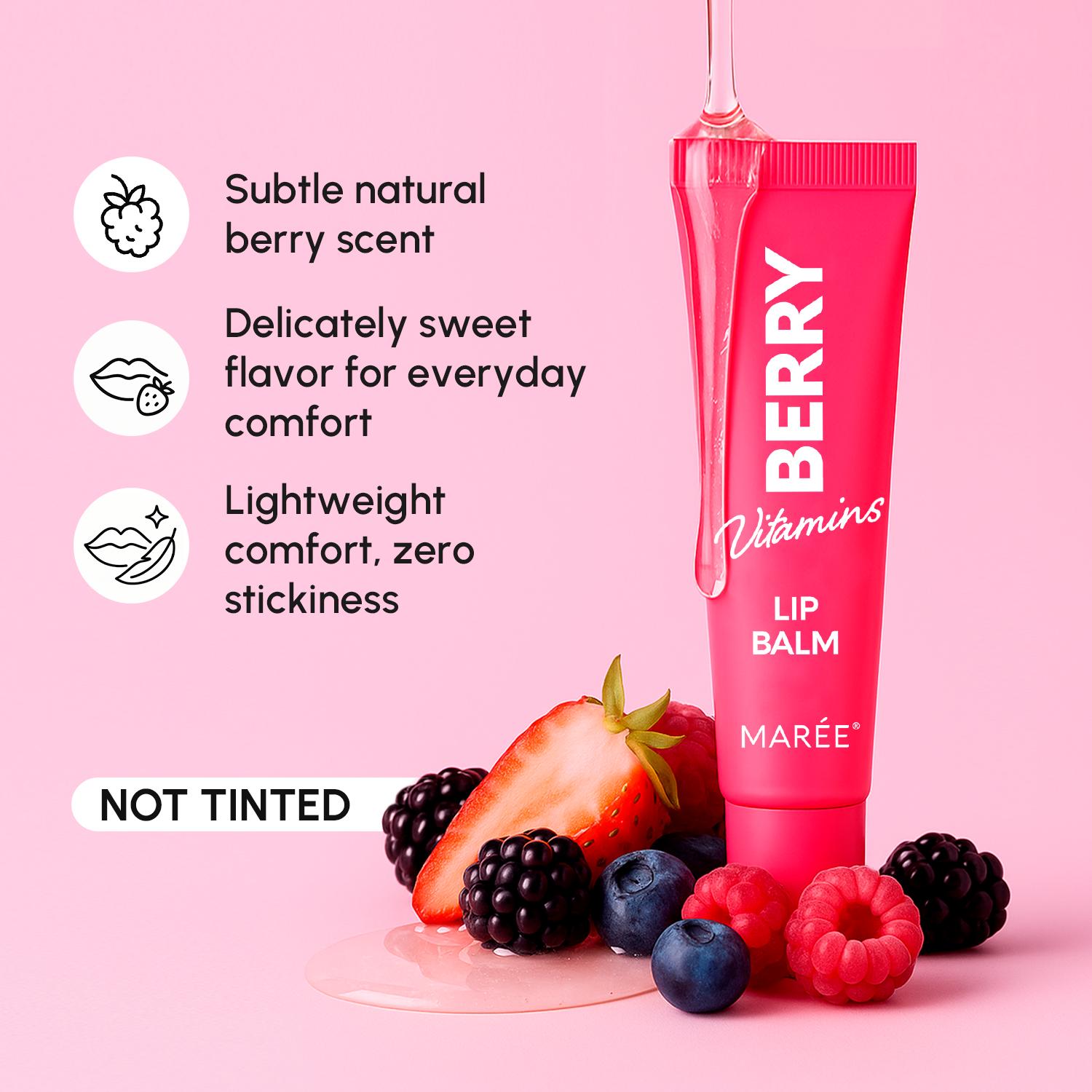 Lip Balm MARÉE 0.5 FL Moisturizing Butter Balm with Peptides Collagen & Shea Butter for Soft Plump Lips 15 ML