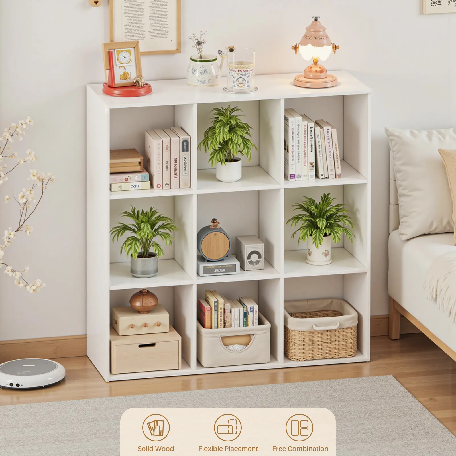 Stackable Storage Organizer Bookshelf - Removable Back Panels, Modern Cube Shelves, Display Shelf Cabinets, Apartment Furniture for Living Room, Bedroom, Living Room Decorations, Storage Organization, Room Storage