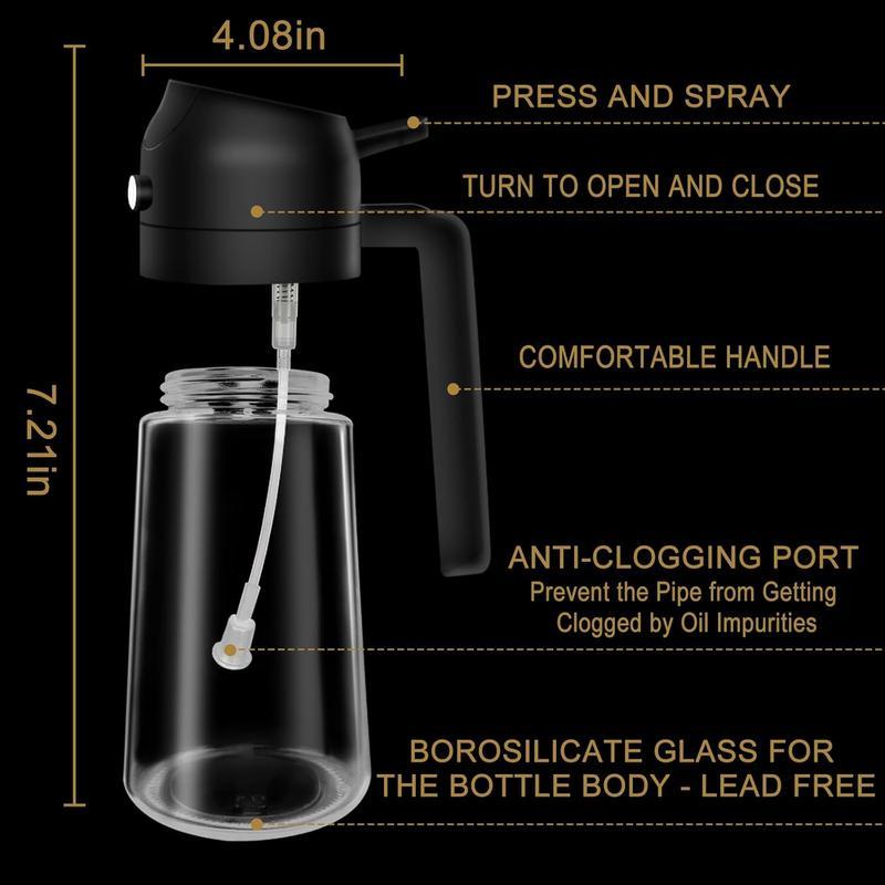 2-in-1 Olive Oil Dispenser and Sprayer for Kitchen, 16oz Premium Glass Oil Bottle for Cooking, Air Fryer, Salad, Grilling, Barbecue Utensils, Food-Grade Oil Sprayer for Precise Control, Healthy Meal Prep, Multi-Color Oil Bottle for Home Use pour tiktoksho 2-in-1 Olive Oil Dispenser and Sprayer for Kitchen, 16oz Premium Glass Oil Bottle for Cooking, Air Fryer, Salad, Grilling, Barbecue Utensils, Food-Grade Oil Sprayer for Precise Control, Healthy Meal Prep, Multi-Color Oil Bottle for Home Use pour tiktoksho