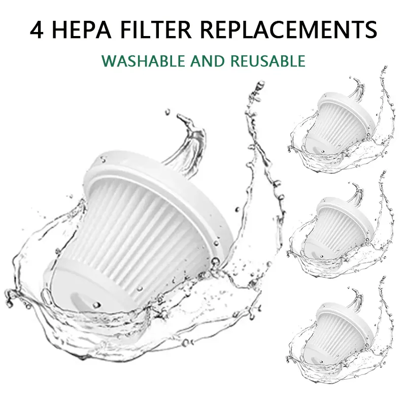 KINGTE 4PCS Reusable Washable HEPA Filters for Powerful Handheld Wireless Vacuums, High-Efficiency Dust Capture Home Cleaning Tool Vacuum Cleaner Filters, Filter Handheld Vacuums, Hepa Handheld Filters