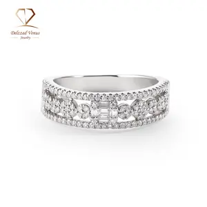 Delzzad 0.4ct Stellar Lattice Antique Lace Charm Ring Wedding Band VVS Synthetic Moissanite Ring Jewelry Copper Band Perfect Birthday Engagement Wedding Anniversary Christmas Valentine's Day Mother's Day Gift