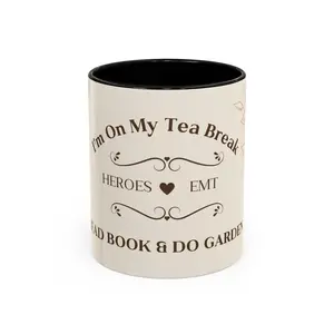 I'm On My Tea Break Mug | EMT Heroes Floral Accent Coffee MugReal Heroes Mug for, Father's Day gift, Mother's Day gift, Christmas gift, Thanksgiving, for Grandpa,  for Grandma
