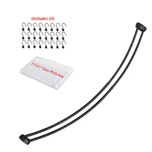 Utopia Alley DCR9XX Rustproof Wall Mounted Aluminum Double Curved Shower Curtain Rod, Adjustable Double Shower Rod from 45" to 72"