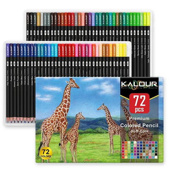 KALOUR 72-Count Soft Core Color Pencils, Vibrant Hue Art Drawing Supplies, Beginner Friendly Drawing & Painting Supplies for Beginners Artists, Ideal for Doodle Art, Office Stationery Gift