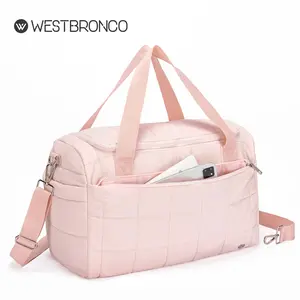 WESTBRONCO 2026 New In Chic Puffer 25L Travel Bag Duffle Bag with Wet Pocket Women Carry All Weekender Bag Waterproof Bag Gym Durable FASHION Bag for Winter Lightweight Hospital Bag Mom Gift for her