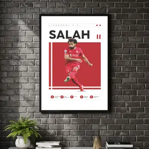 [ SPORT UNFRAMED - SALE UP TO 45% ] Salah Liverpool Premium Series Soccer Poster Elite Winger Icon Wall Art