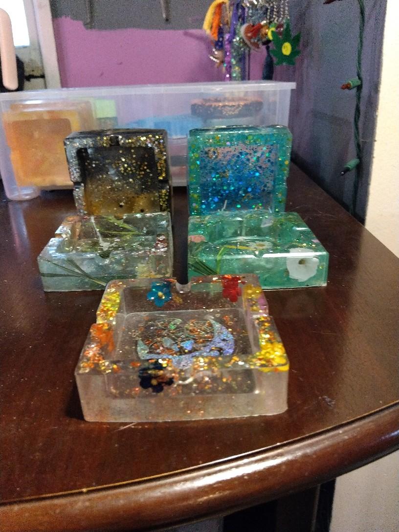 square ashtrays/candle holder/storage container