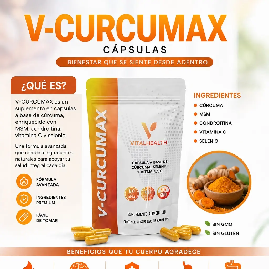 VITALHEALTH V-Curcumax – Advanced Inflammation Relief - 60 Veggie Capsules Natural