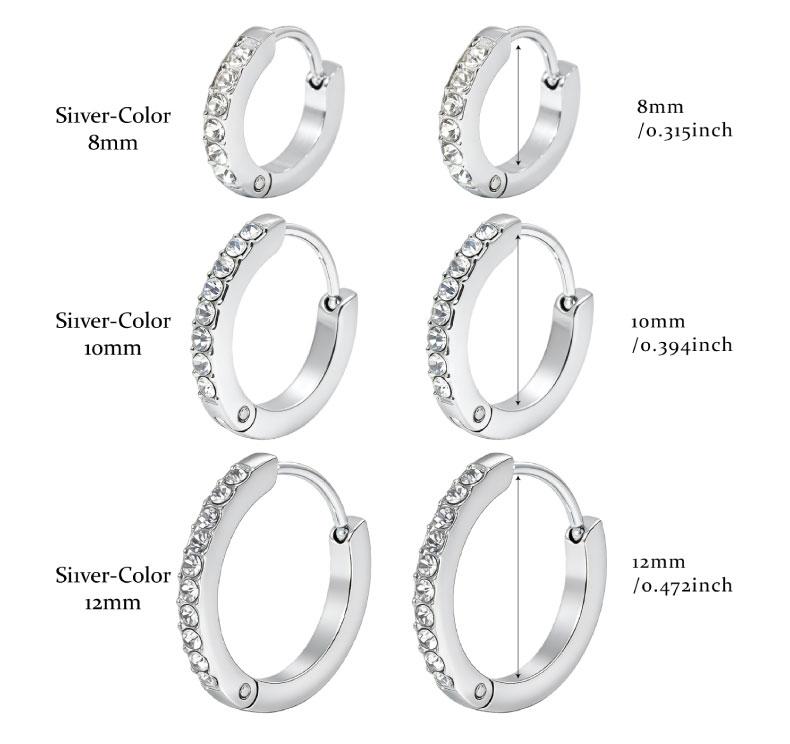 GGIRL 18K Gold Plated Stainless Steel Hypoallergenic Colorfast Environmentally Friendly Hoop Earrings Set with Cubic Zirconia Cartilage Snug Pierced Ears Comfortable Wear Versatile Fashion Jewelry Gift for Holiday Haul Christmas Birthdays Anniversaries