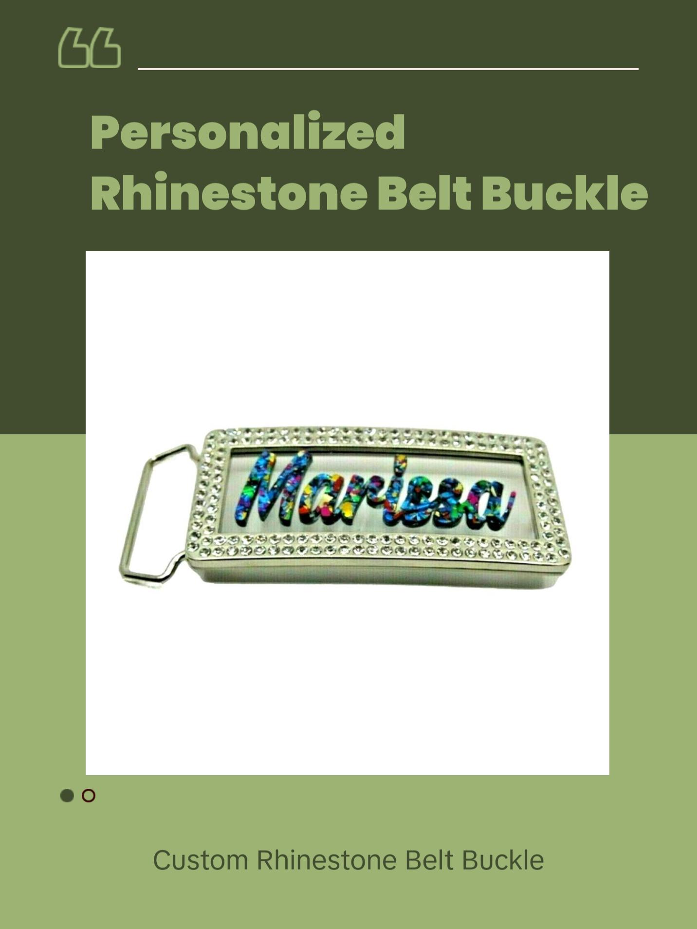 Adjustable Custom Belt Buckle – Personalized Laser Engraved Bling Rhinestone Nameplate, Hip Hop Fashion Accessory, Any Name or Word