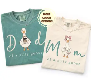 Comfort Colors Matching Mom Dad Goose T-Shirt, Duck Couple Silly Goose Tee, Birthday Mama Goose Shirt, Mom Dad Silly Goose Party Top, Husband Wife Matching Gift