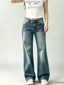 Women's Low-Rise, Wide-Leg Jeans