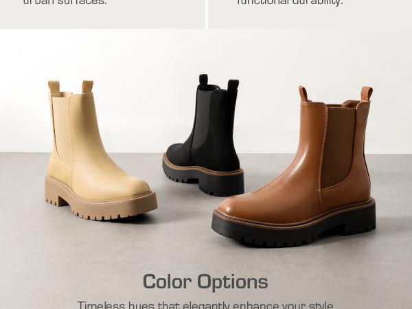 DREAM PAIRS Women's Chelsea Ankle Boots Fashion Low Heel Lug Sole Platform Fall Booties Shoes