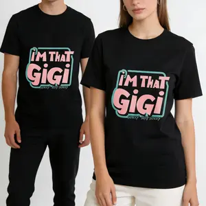 GIGI Text Print Women's T-Shirt Casual Round Neck SpringSummer Top Short Sleeve