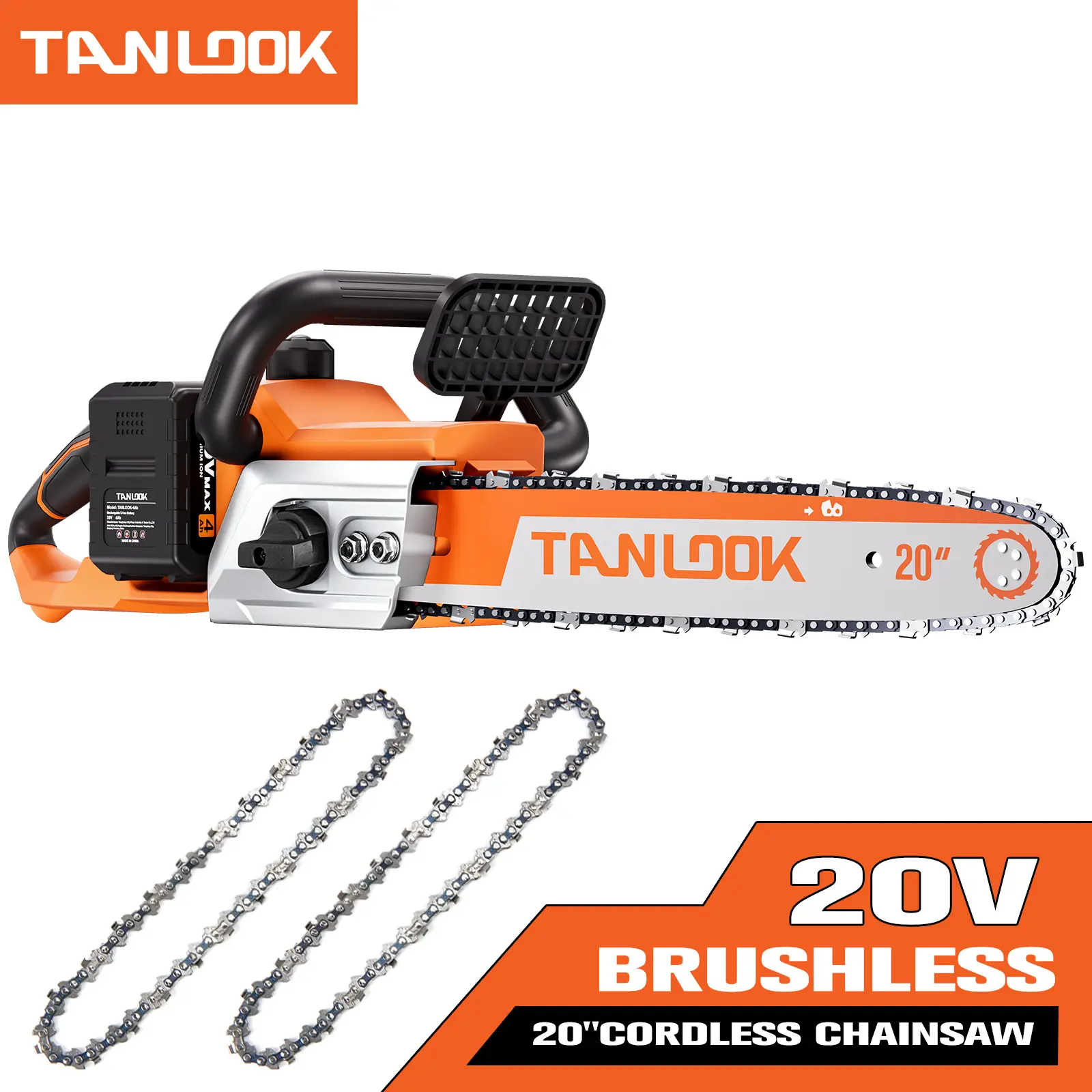 TANLOOK 20 In Powerful Metal Handheld Electric Chainsaw with Grip, 20-inch Size Efficient Wood-Cutting Tool for Backyard Users’ Tree Logs, Garden Logging, Handheld Grip