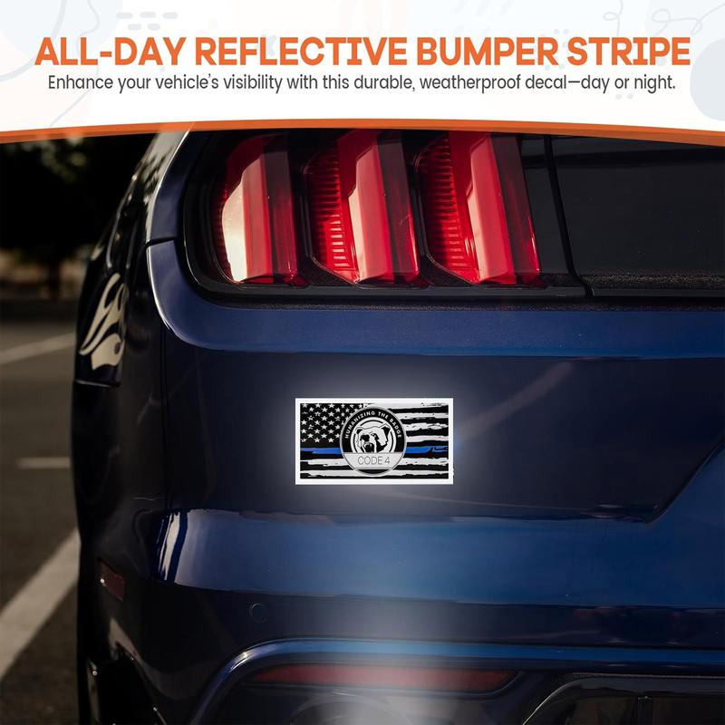 5 PCS Thin Blue Line Sticker Code 4, Thin Line Flag Car Decal, Police Support Stickers - American Flag Thin Blue Line Decal for Cars, Trucks, Windows, Laptops