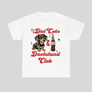 Diet Dachshund Dad Club Unisex T-Shirt – 100% Cotton Funny Dog Lover Tee, Trendy Graphic Shirt for Dog Owners, Perfect Gift for Men or Women, Pet Parent Outfit