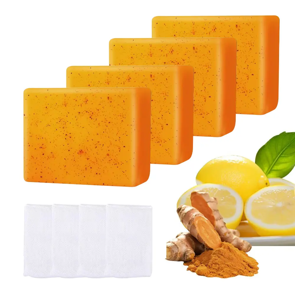 Turmeric Soap Bar-Handmade Natural Turmeric Extract Soap, Moisturizing Facial & Body Cleansing Bar, Herbal Skincare Soap