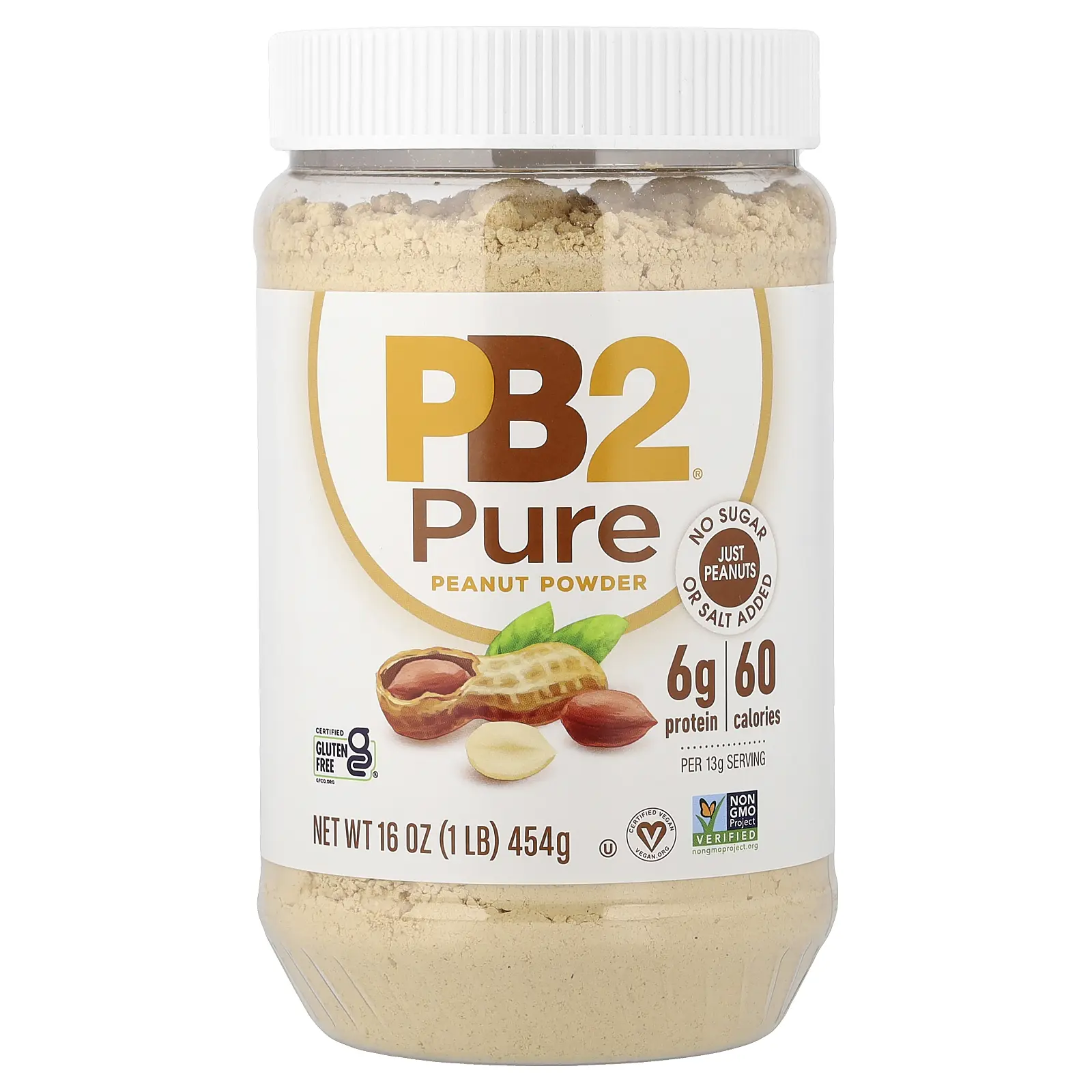 PB2 Foods Pure Peanut Powder, 1 lb (454 g)