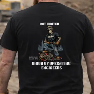 Rat Hunter Union of Operating Engineers T-Shirt | Union Logo Tee