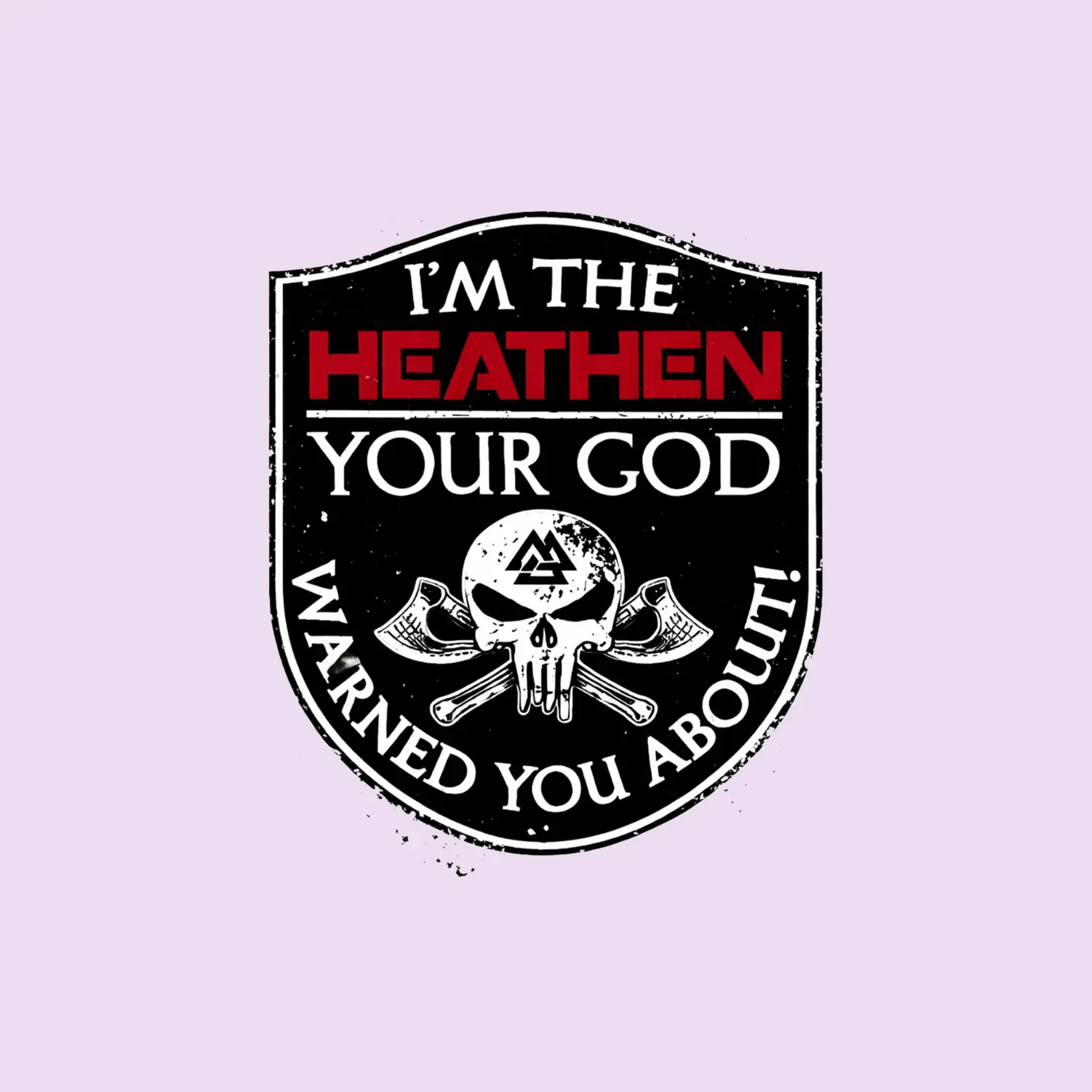 Heathen Viking Skull Sticker, Norse Valknut Warrior Symbol Vinyl Decal for Laptop, Water Bottle, Truck, Helmet