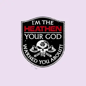 Heathen Viking Skull Sticker, Norse Valknut Warrior Symbol Vinyl Decal for Laptop, Water Bottle, Truck, Helmet