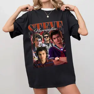 Limited Steve Harrington Shirt,Steve Harrington Backwards Hat and Grey Sweater Unisex Tshirt - Steve Harrington Tee For Fan, Joe Keery Gildan Thing TShirt