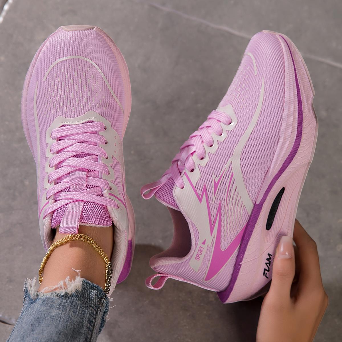 Women's lightweight breathable running shoes - carbon plate low top mesh design suitable for marathon, sprint and casual wear - all season sports shoes, sprint shoes, sports style, comfortable fit, sports shoes, fitness enthusiasts