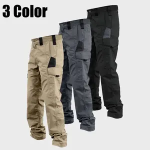Men's 3-Pack Tactical Cargo Pants with Multiple Pockets Durable Fabric for Outdoor Hiking & Construction Work Spring/Autumn Season Specific Functionality Safety Work Pants - Menswear, Trouser fit sport