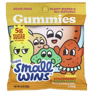 Enjoy Small Wins Gummies, Sour Pack, Peach, Strawberry, Green Apple, Watermelon-Lime, 1.8 oz (50 g)