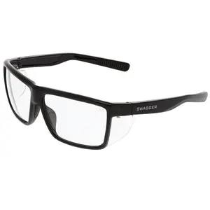 MCR Swagger SR210 Black Safety Glasses Clear Lenses TPR Nose Pad