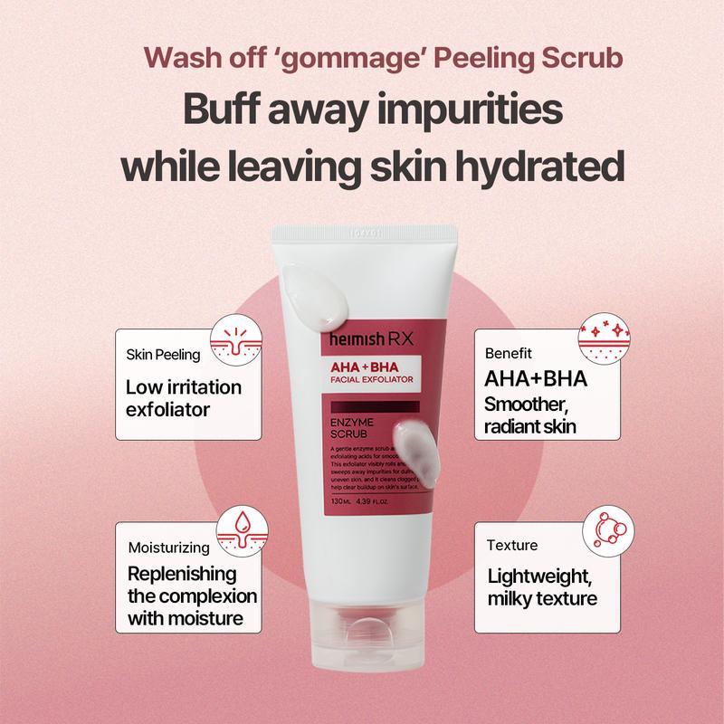 [Heimish RX] AHA BHA ENZYME SCRUB (130ml/ 4.4oz) - Gentle Exfoliating Scrub for Dull, Uneven Skin, Acne & Clogged Pores, Radiant Complexion