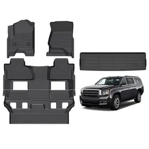 COLANAT for Chevy Tahoe 2007-2020  & GMC Yukon 2007-2020 Floor Mats & Cargo Liner Set , 3D Custom Fit All-Weather Car Liners, High-Wall Waterproof, Eco-Friendly Odorless, Non-Slip, Scratch-Resistant, Easy Clean