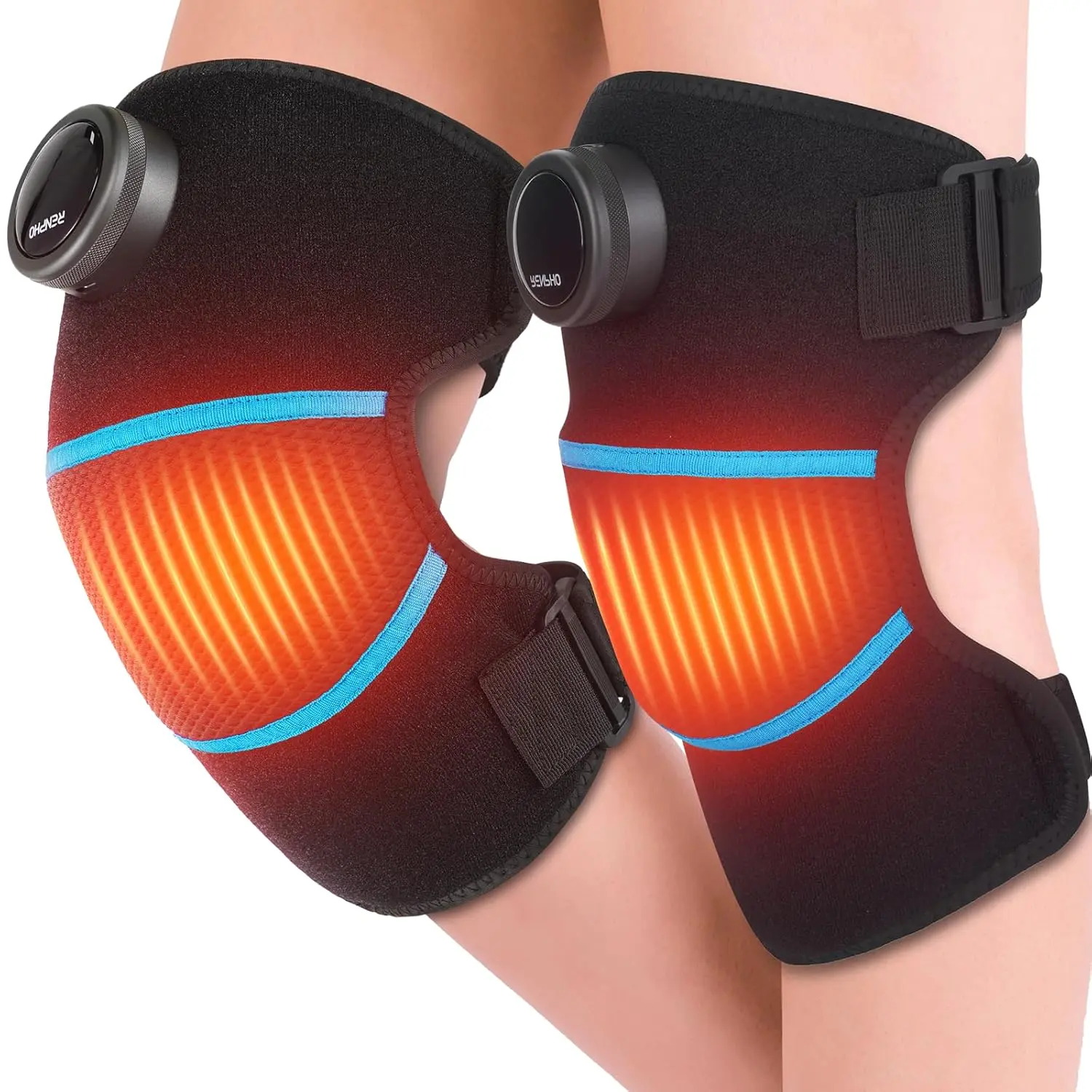 RENPHO Adjustable Lightweight Cordless Foot Massager with 20 Heating Modes, Portable Knee Massager for Pain Relief, Heating Pad for Knee/Shoulder/Elbow, Valentine's Day Gifts (2 Pcs)