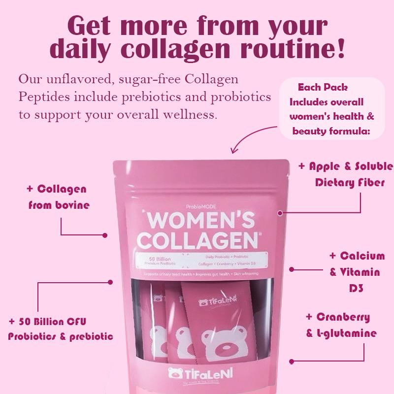 TiFaLeNi Women's Collagen Peptides Powder for Hair Skin Nails & Joint Support Hydrolyzed Grass-Fed Non-GMO Protein Natural Dual Blend