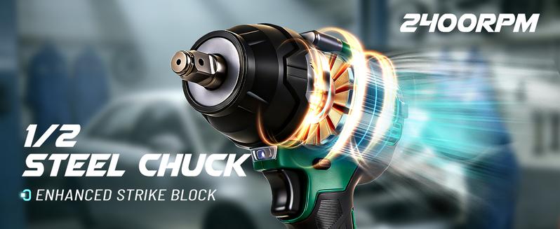 PAOWAFOL 3 in 1 Cordless Impact Wrench,Electric brushless impact wrench with 2×4.0 Battery,Sockets,Drills,Screws-Ideal for Car&Home,Gift for family