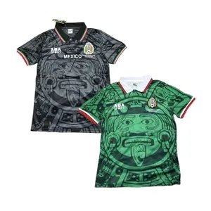 1998 Mexico National Team Retro Soccer Jersey, Green Black Classic Futbol Shirt