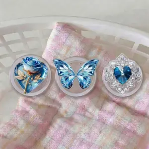 Blue Butterfly Phone Grip, Cute Pop Socket For Phone Grip, Kindle Grip, Aesthetic Phone Accessories, Stylish Kindle Accessories