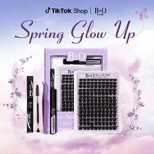 300D Kit l B&Q Evil Lash,Dramatic Soft Mega Thick Volume Individual Clusters,D-Curl, DIY Ultra Soft Eyelashes Extension,Waterproof Sleep proof,Week Long Lasting,Salon Full Fake Lashes, Makeup Cosmetic Lash Stacking Vacation Lash Feb Stockup
