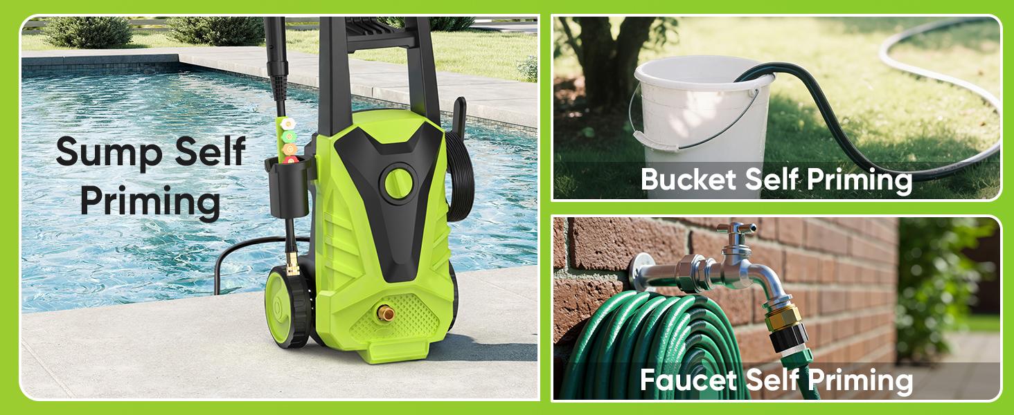 Electric Pressure Washer High Pressure Cleaning Machine with Foam Cannon 2.0 GPM Power Washer with 5 Quick Connect Nozzles for Fences Decks Patios Corded