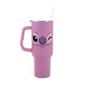 Disney Lilo & Stitch Angel Stainless Steel Tumbler With Handle | Holds 40 Ounces Disney Lilo & Stitch Angel Stainless Steel Tumbler With Handle | Holds 40 Ounces