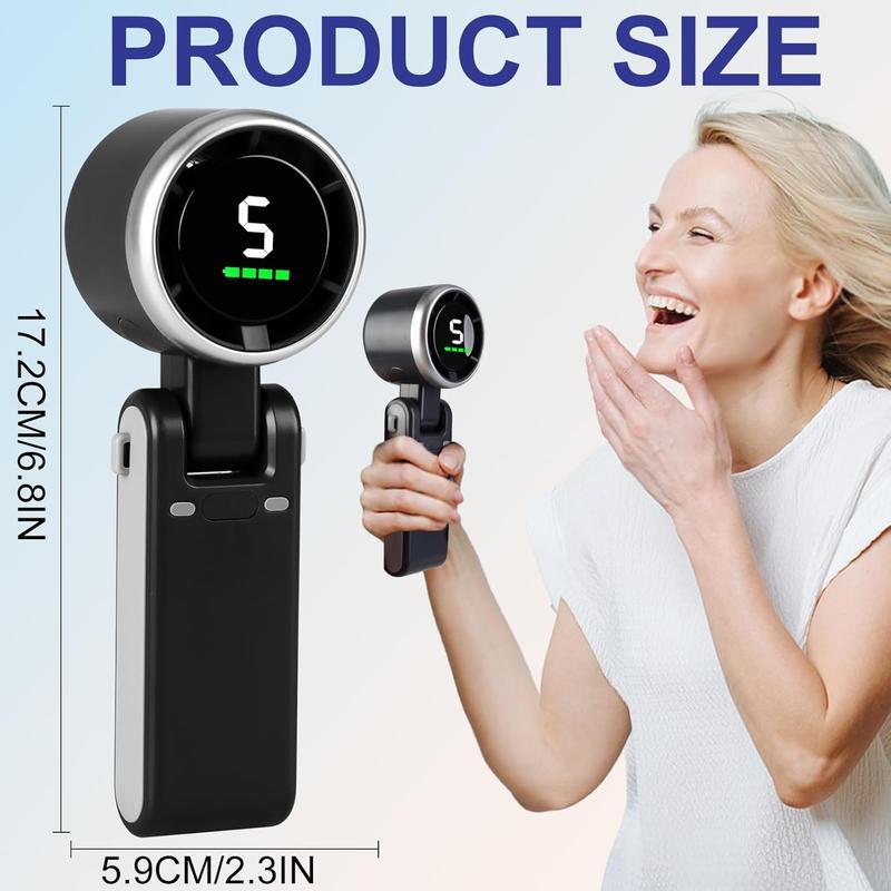 Portable Handheld Turbo Fan, 3 Gear Wind,4000mAh Battery Operated, Up to 10 Working Hours, 3 IN 1 Hand Fan Rechargeable with Air Turbo Tech Cooling Fan for Outdoor Activities, Travel, Working for