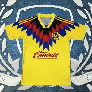 25 26 Club America Home Yellow Short Sleeve Soccer Jerseys LlGA MX
