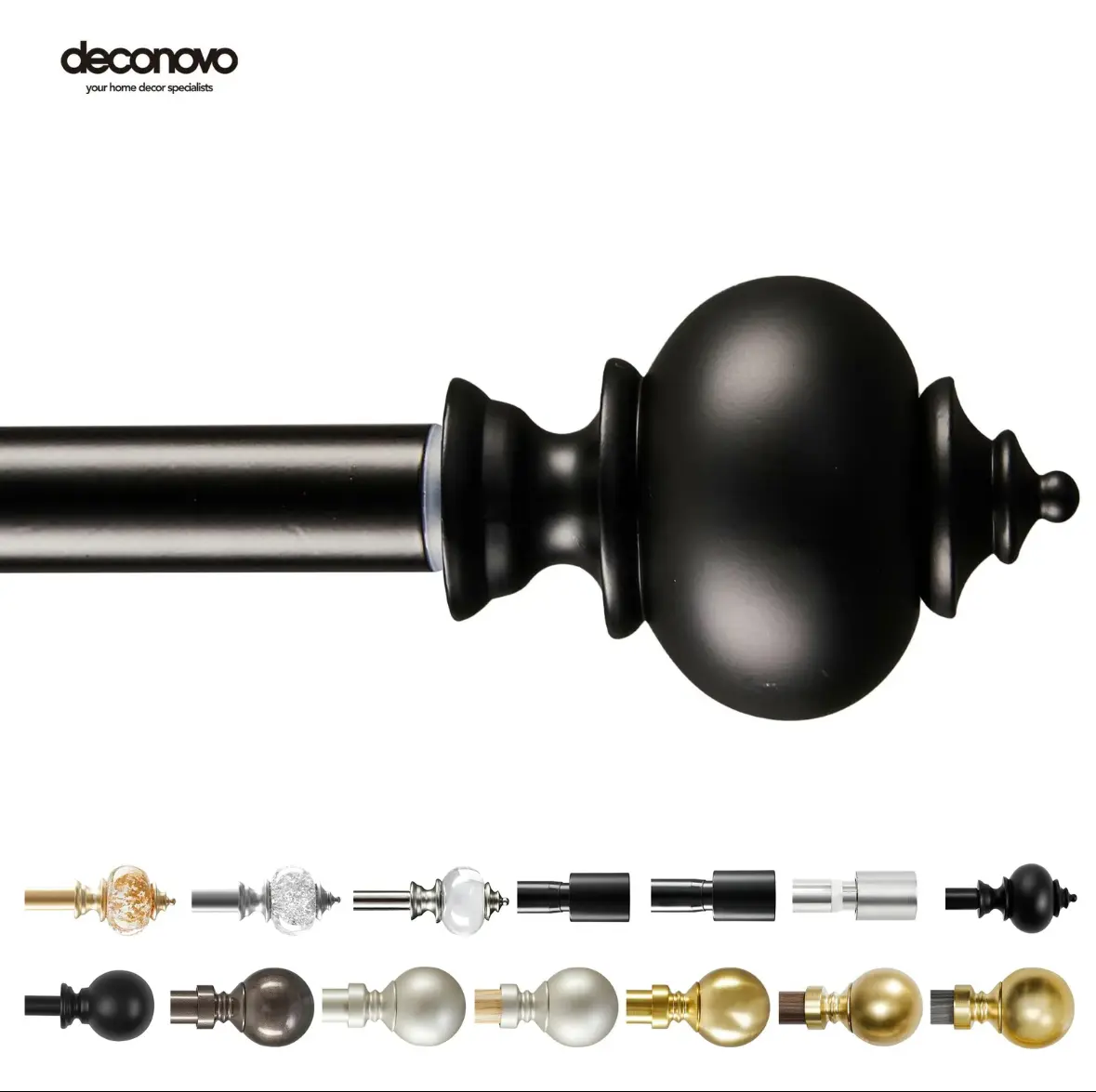Curtain Rod — Deconovo Decorative Adjustable Single Window Curtain Rod Set showerrod