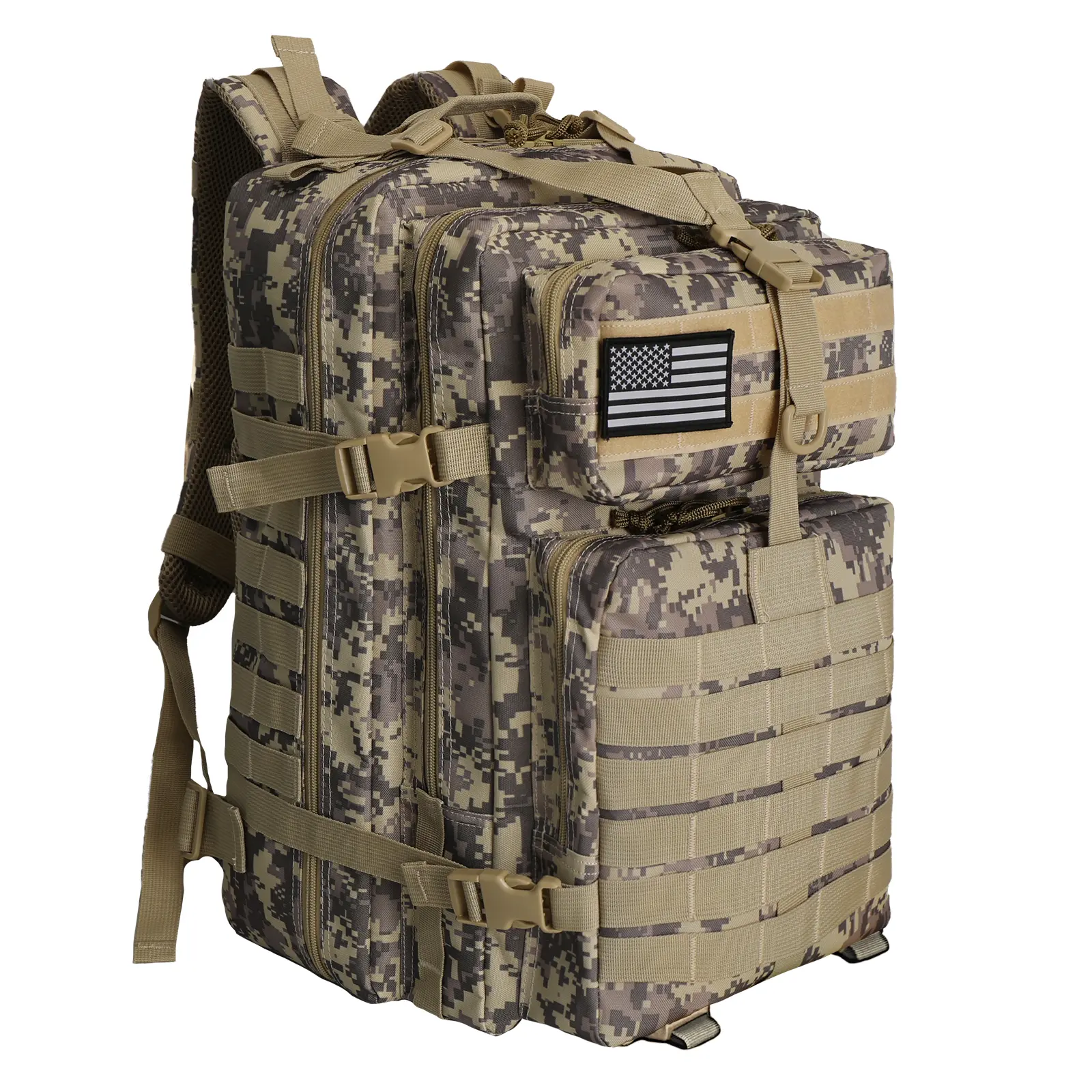 Wolt 45L Heavy Duty Military Tactical Backpack for Men - Waterproof Army Camping Backpack, Multi-Purpose Rucksack with Laptop Compartment, Go Bag Emergency Survival Bag, Go Bag Emergency Backpack