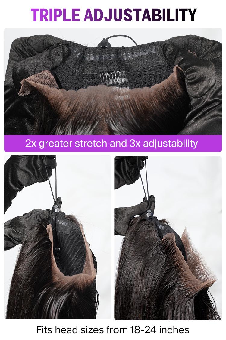 [Glueless Chocolate Brown] 220% Density Megalook #4 Brown 13x6 HD Lace Frontal Wigs Straight Put on Go Glueless Wig Human Hair Pre-plucked Natural Hairline With Drawstring Band