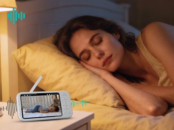 Jartoo 2K 5.5" Video Baby Monitor with Camera and Audio,AI Cry Detect 1860ft Long Range Baby Monitor No WiFi Baby Camera Wireless,Clear Night Vision,ANC, 2-Way Talk,White Noise,6000mAh