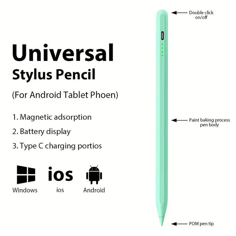 Universal Stylus for iPad,iPhone,Android Tablet, Touch Screen Pen Compatible with Apple Pencil,Windows and Mobile Phone-Power Mode: USB Charging, Working Voltage: ≤ 36V, Rechargeable Battery: Lithium Battery-Polymer, rechargeable Battery, Including