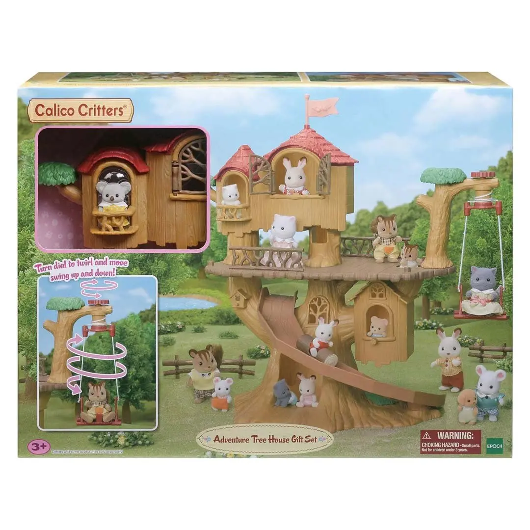 Calico Critters Adventure Treehouse Gift Playset - Miniature Set with Rooms, Swing, Interior for Children's Literature & Art Enthusiasts